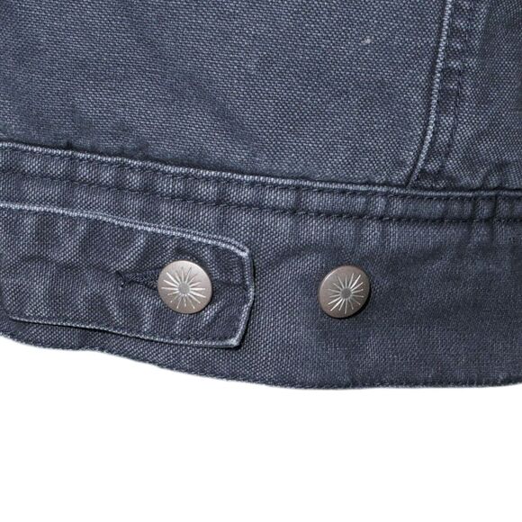 NWOT Faherty Timberline Trucker Jacket Medium - Sherpa Collar- Washed Black $298 - Picture 8 of 13